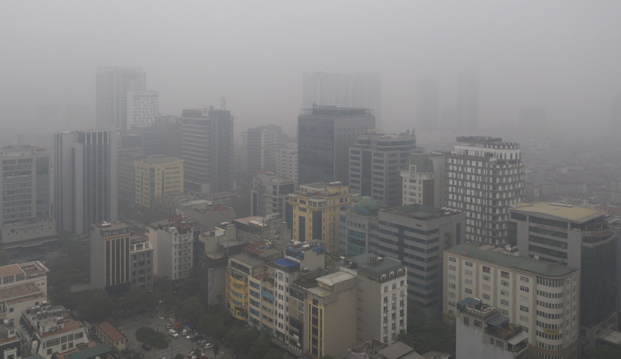 Ha Noi chim trong suong mu anh 1