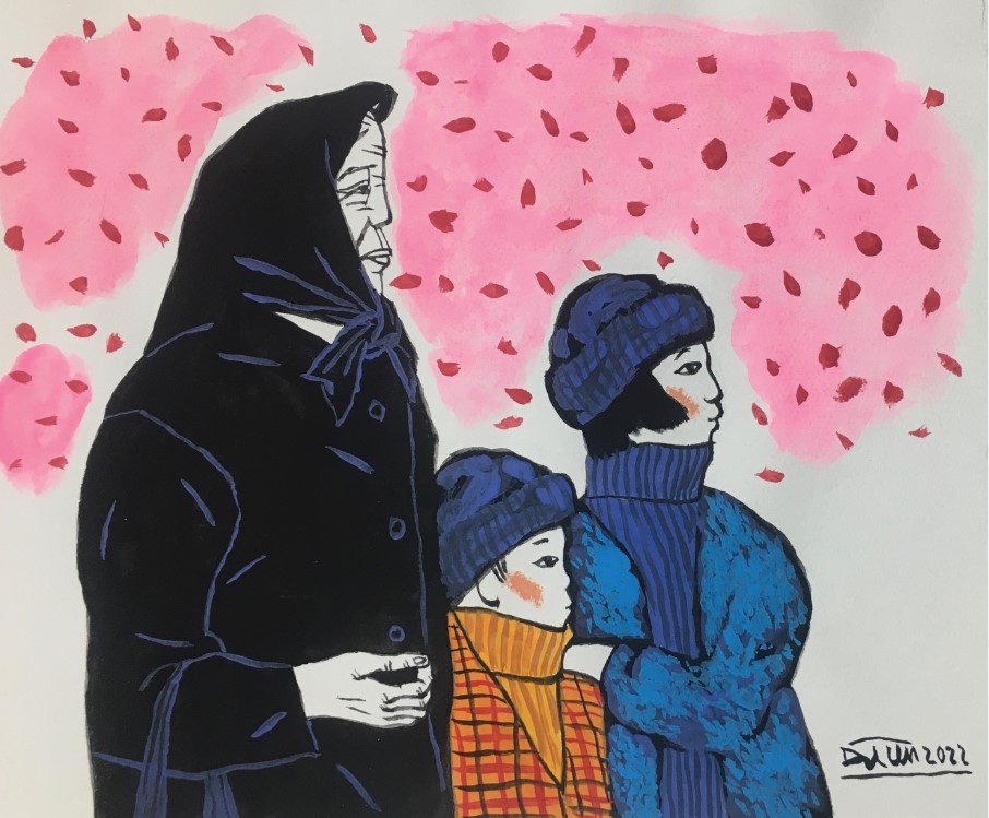 Theo ba noi ve que an Tet hinh anh