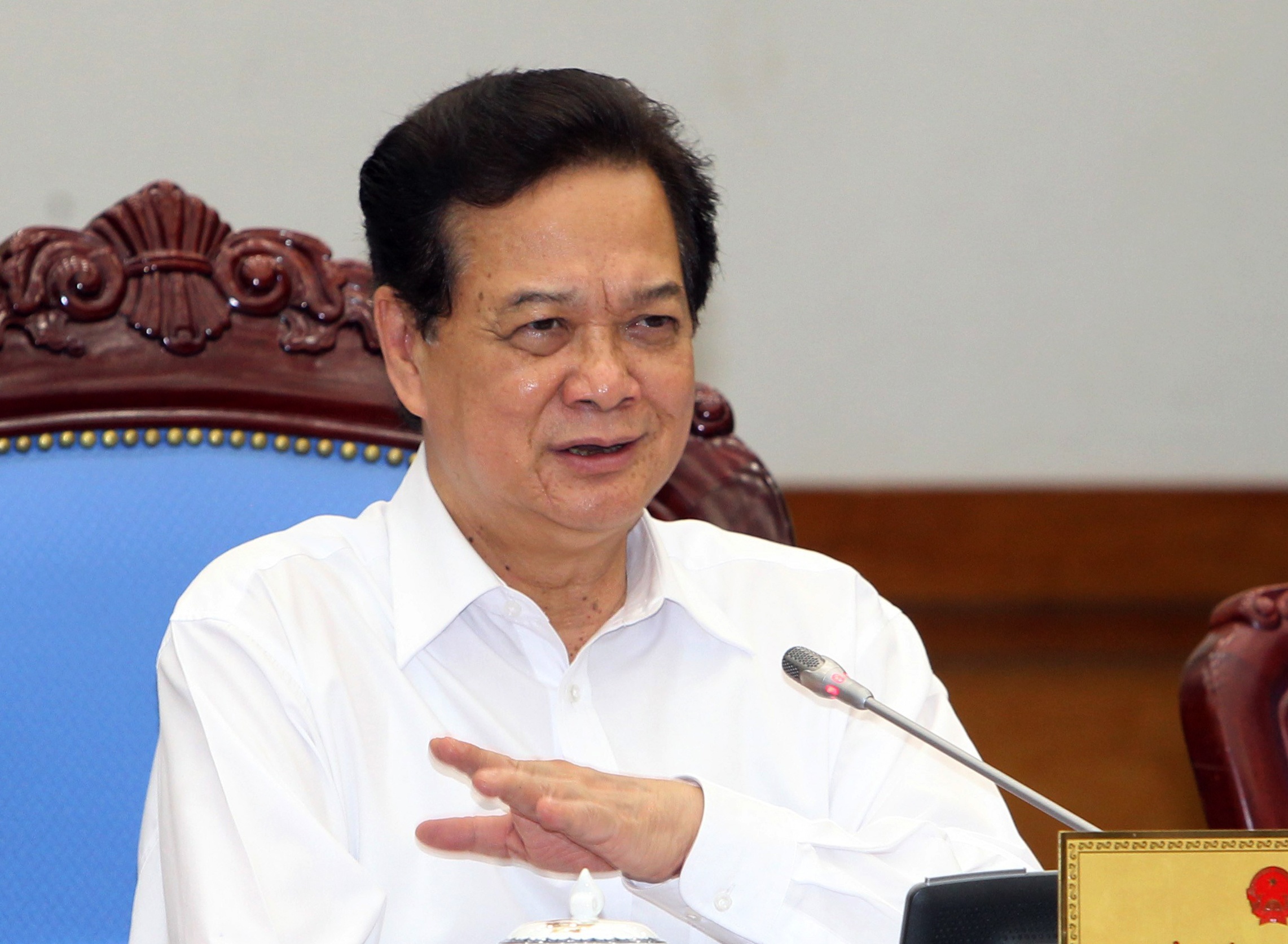 Thủ tướng Nguyễn Tấn Dũng khẳng định, Việt Nam luôn kiên quyết đấu tranh bảo vệ chủ quyền thiêng của tổ quốc. Ảnh: TTXVN.