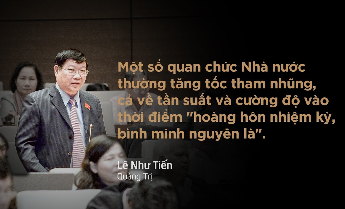 Chất vấn Tổng thanh tra Chính phủ Huỳnh Phong Tranh về tình trạng tham nhũng gia tăng vào thời điểm sắp kết thúc nhiệm kỳ, đại biểu Lê Như Tiến đề nghị cần có giải pháp 