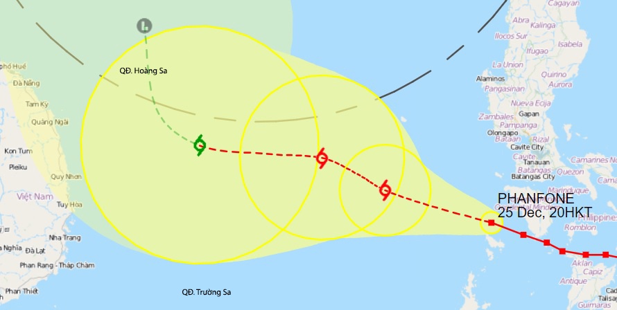 Bao Phanfone giat cap 14 tren Bien Dong hinh anh