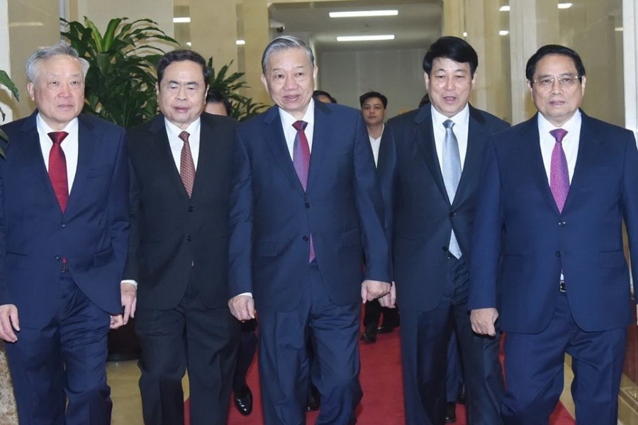 Tong Bi thu To Lam du Hoi nghi truc tuyen Chinh phu voi cac dia phuong hinh anh