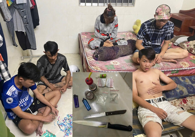 Nhom thanh thieu nien tu tap bay lac tai nha hinh anh