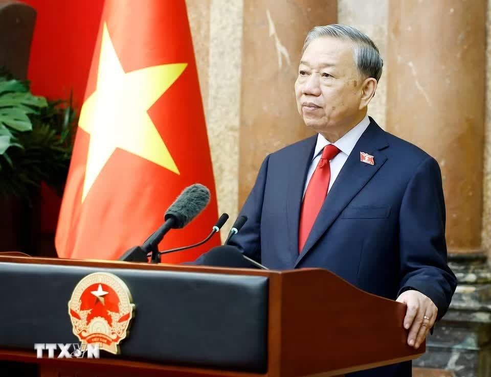 Tong Bi thu, Chu tich nuoc chu tri hoi nghi cong bo quyet dinh doi voi Chinh phu hinh anh