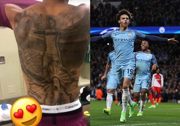Leroy Sane tự xăm hình mình lên cơ thể ảnh 1 Leroy Sane tu xam hinh minh len co the anh 1