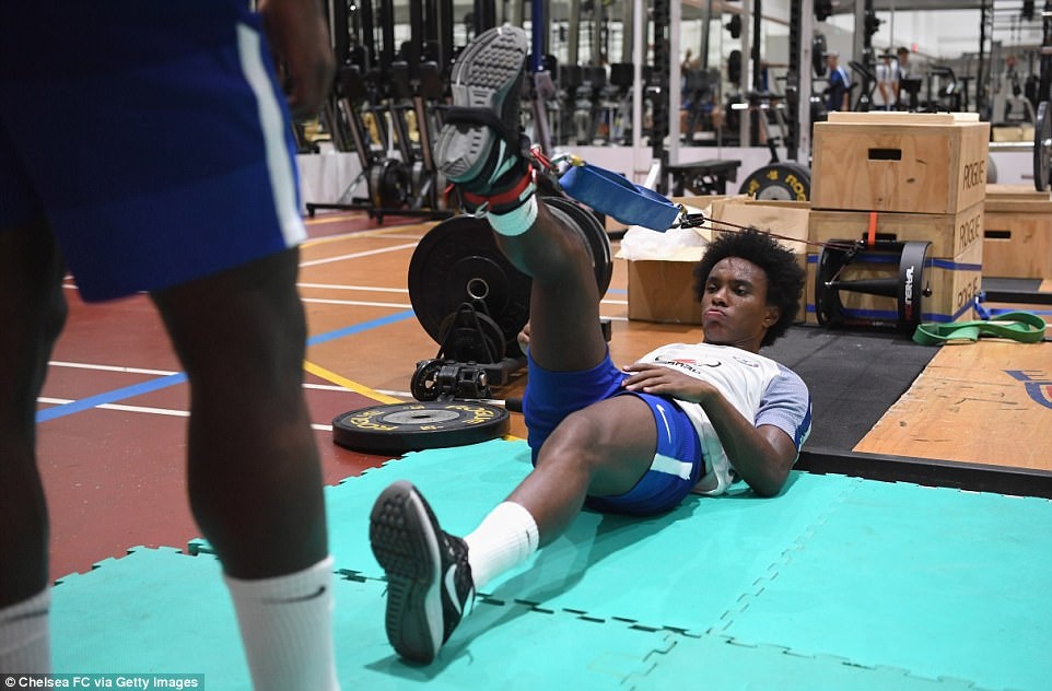 sao Chelsea rèn cơ bắp trong phòng gym ảnh 6 sao Chelsea ren co bap trong phong gym anh 6
