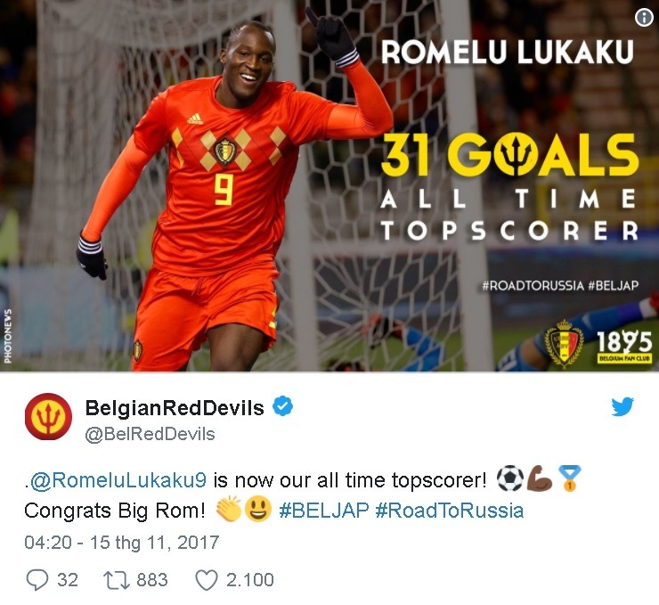 Thế giới ăn mừng hụt kỷ lục của Lukaku ảnh 3 The gioi an mung hut ky luc cua Lukaku anh 3