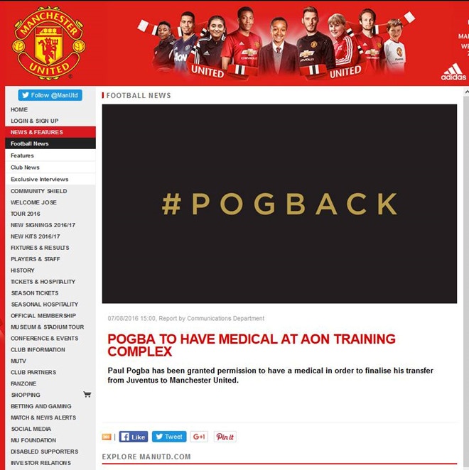 Trai tim mach bao Pogba tro lai MU anh 1