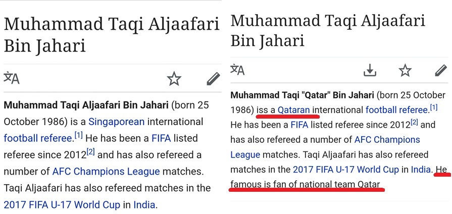 Trọng tài Singapore bị đổi quốc tịch Qatar ảnh 1 Trong tai Singapore bi doi quoc tich Qatar anh 1