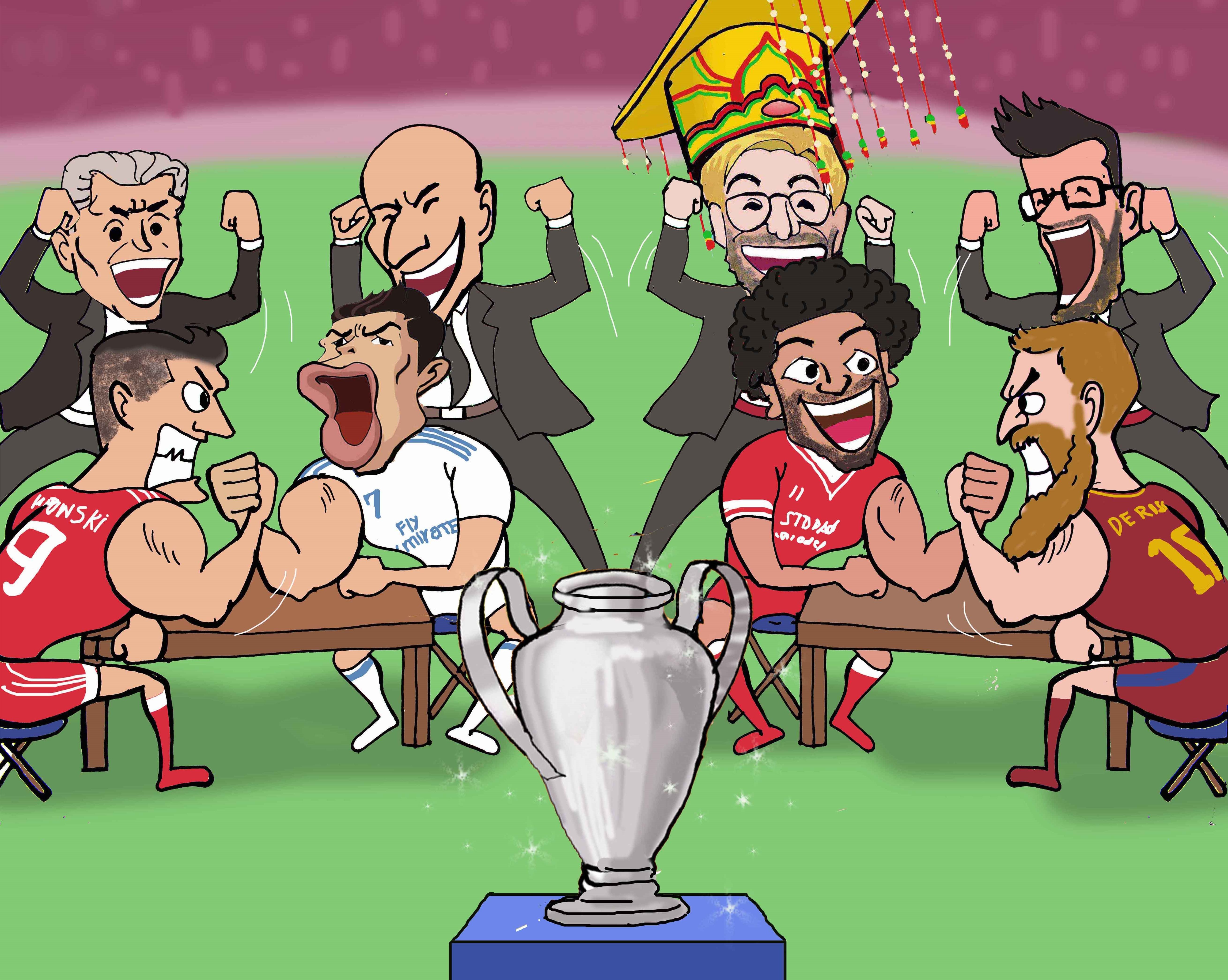 Hi hoa Ronaldo va cac sao vat tay tranh ve vao chung ket hinh anh