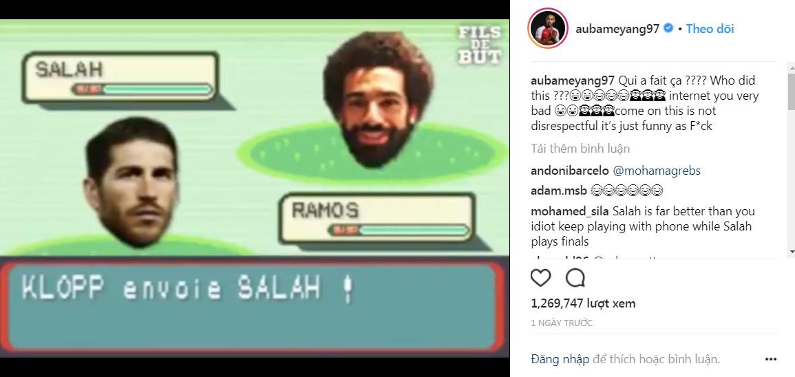 Aubameyang chế nhạo chung kết Champions League ảnh 1 Aubameyang che nhao chung ket Champions League anh 1