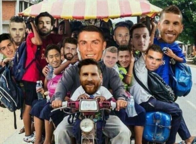 Anh che Ronaldo, Messi vong xe lai don Neymar ve nuoc hinh anh