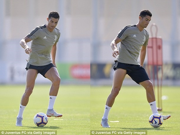 Ronaldo tập luyện với một bên mắt bầm tím ảnh 3 Ronaldo tap luyen voi mot ben mat bam tim anh 3