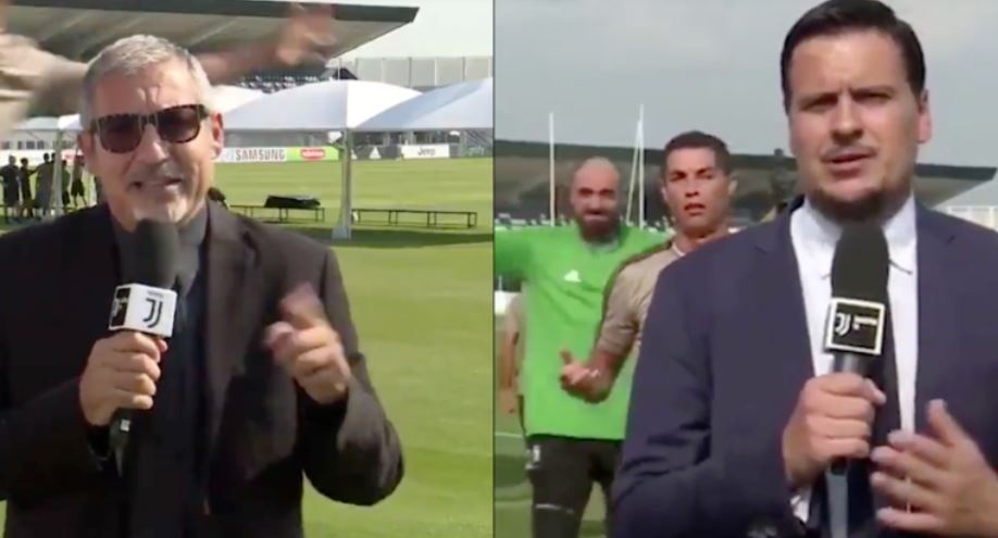 Ronaldo treu dua khi phong vien dang tac nghiep hinh anh