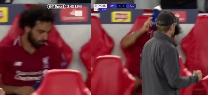 Salah thất vọng ném chai nước ảnh 1 Salah that vong nem chai nuoc anh 1