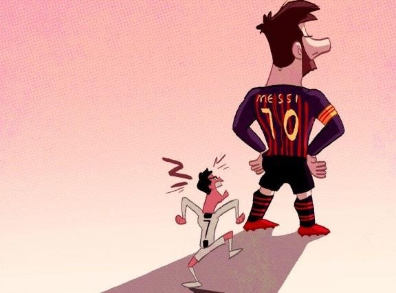 Hi hoa Ronaldo nup bong Messi o Champions League hinh anh