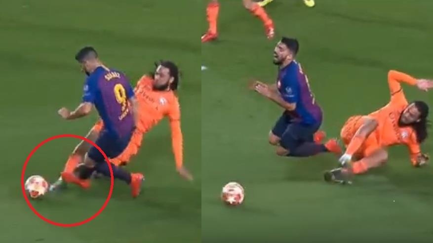 Suarez mang ve penalty cho Barca anh 1