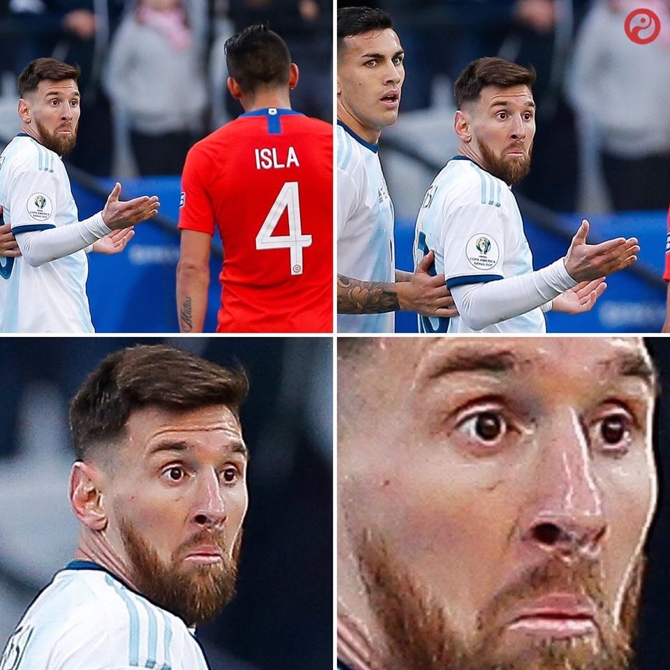 Messi nhận thẻ đỏ trực tiếp ảnh 2 Messi nhan the do truc tiep anh 2