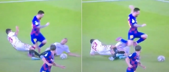 Messi đi bóng qua 2 cầu thủ ảnh 1 Messi di bong qua 2 cau thu anh 1