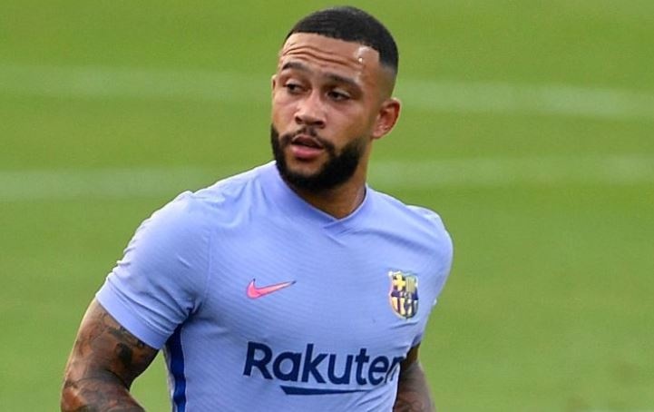 Depay ghi ban trong tran ra mat Barca hinh anh