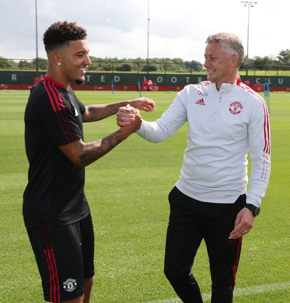 Sancho tap buoi dau tien cung Man Utd anh 1