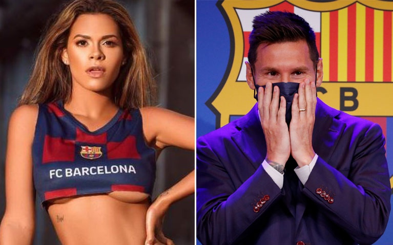 Nguoi mau muon mua khan giay tung duoc Messi dung o buoi hop bao hinh anh