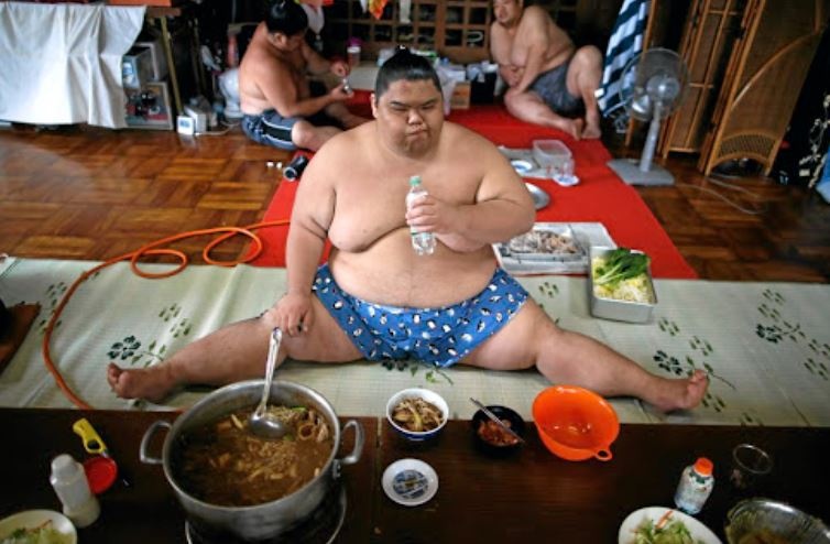 Che do an gap 4 lan nguoi thuong cua vo si sumo hinh anh