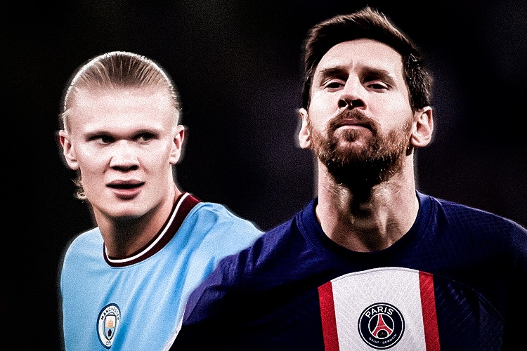 Pep lai so sanh Messi voi Haaland hinh anh