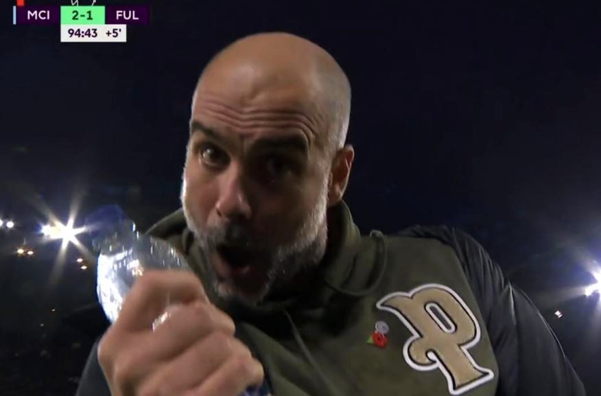 Phan ung cua Pep Guardiola khi Haaland ghi ban o phut 90+5 hinh anh