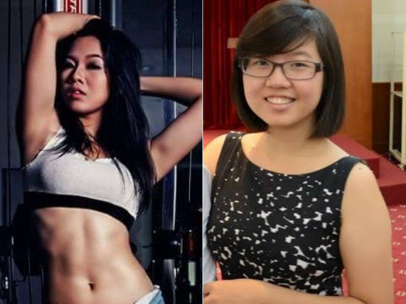 Thu Thảo trước và sau một năm tập gym.