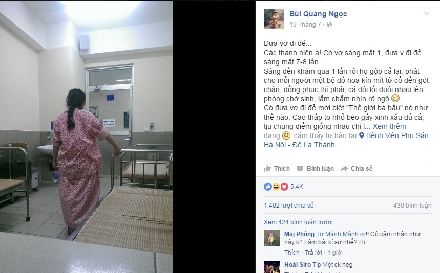 Ông bố 9X kể chuyện đưa vợ đi đẻ ảnh 1 Ong bo 9X ke chuyen dua vo di de anh 1