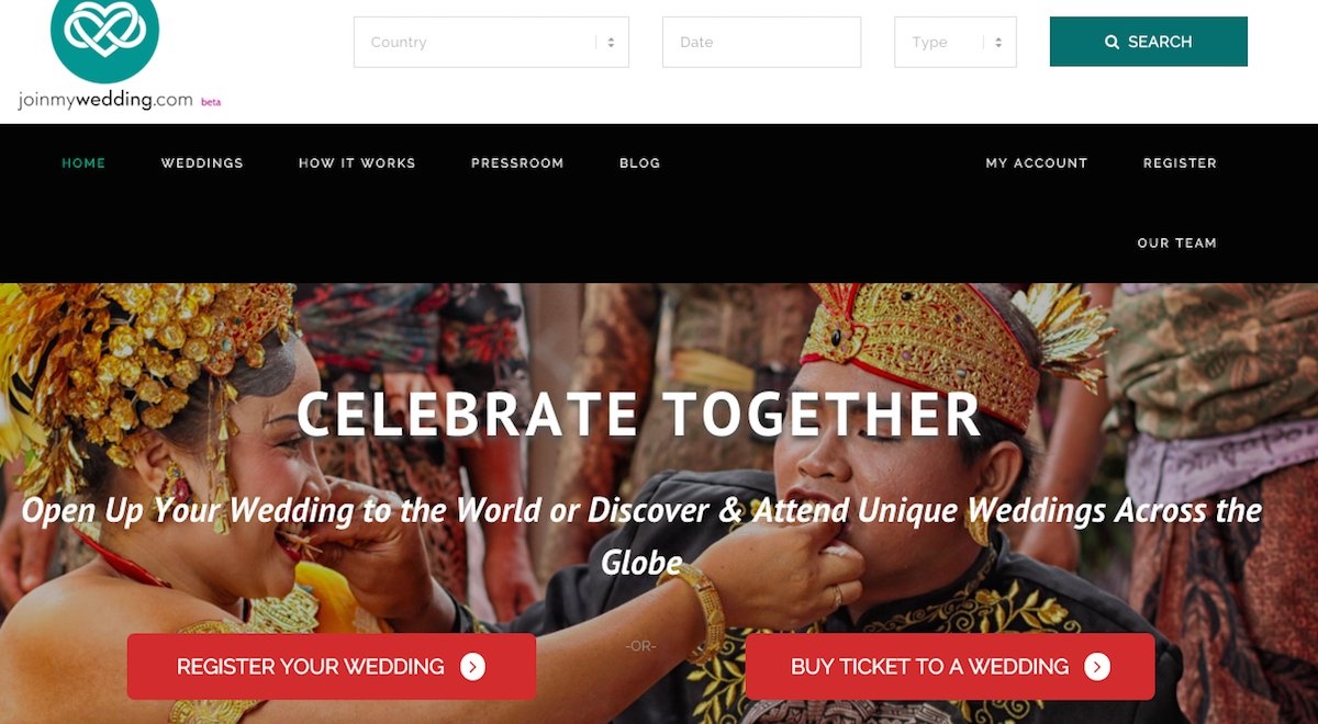 Công ty khởi nghiệp bán vé dự đám cưới trên khắp thế giới ảnh 1 Cong ty khoi nghiep ban ve du dam cuoi tren khap the gioi anh 1