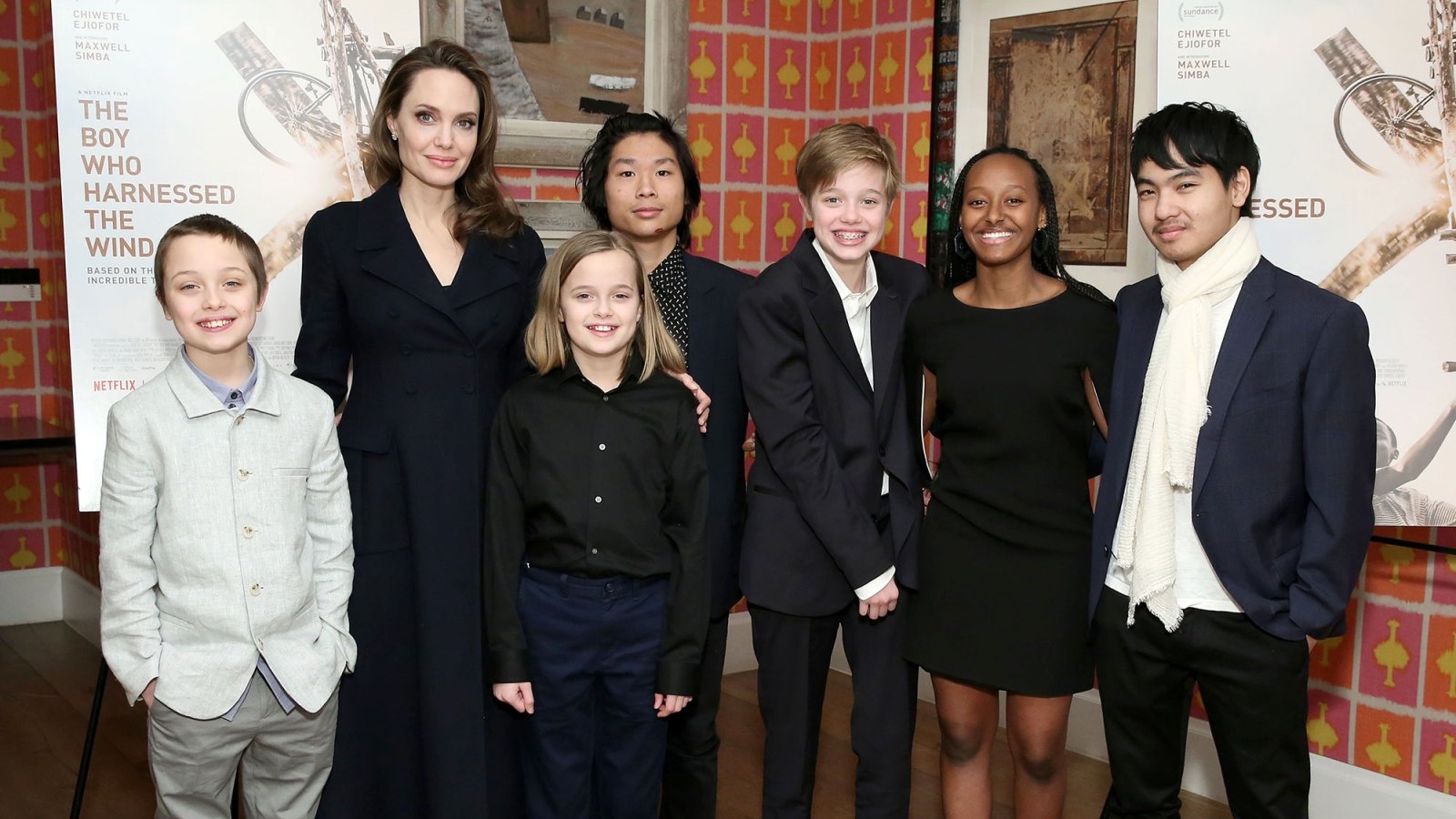 Angelina Jolie xuat hien cung 6 con du ra mat phim hinh anh
