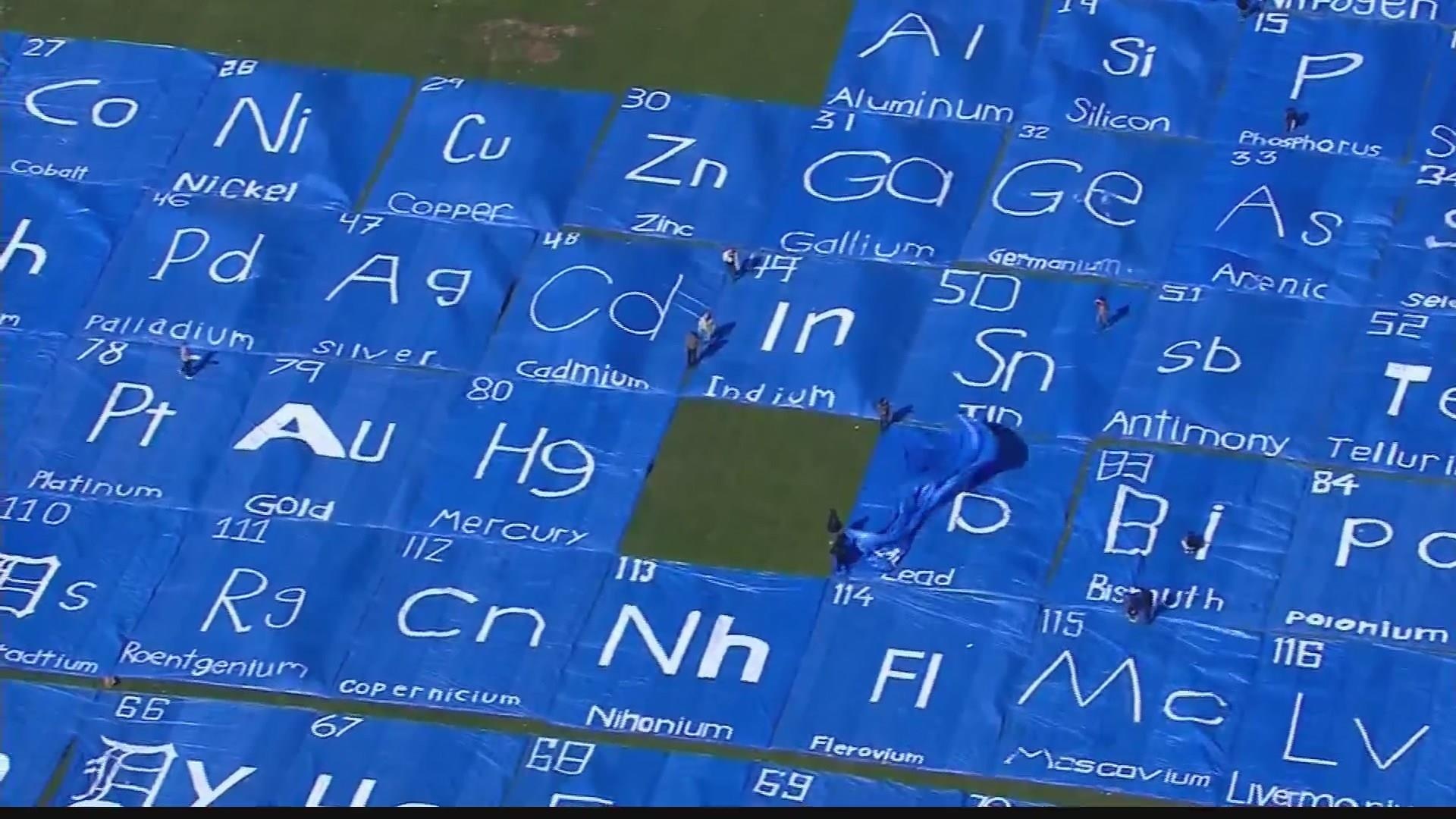 Sinh vien lam bang tuan hoan hoa hoc lon nhat the gioi hinh anh