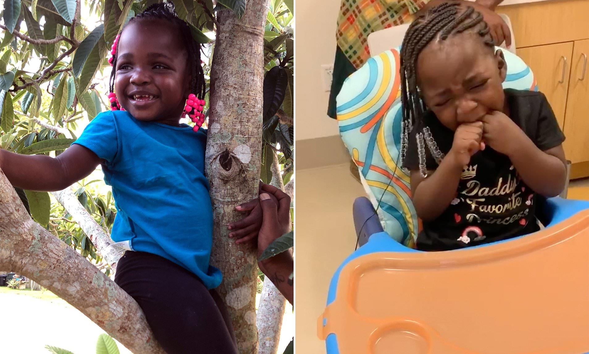 Be gai bi diec bat khoc khi nghe thay giong noi cua cha me hinh anh