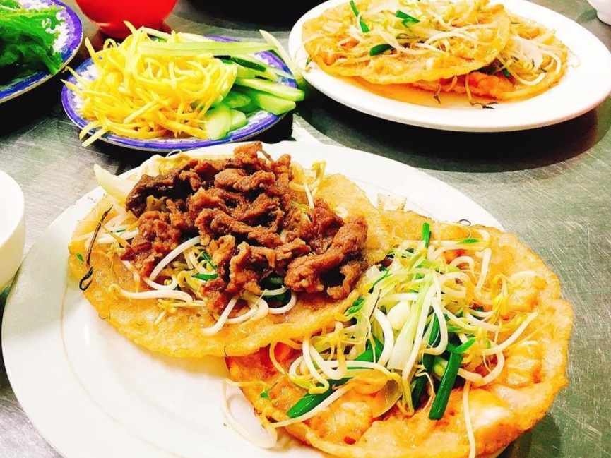 Banh xeo tom nhay va loat mon banh ngon o Quy Nhon hinh anh