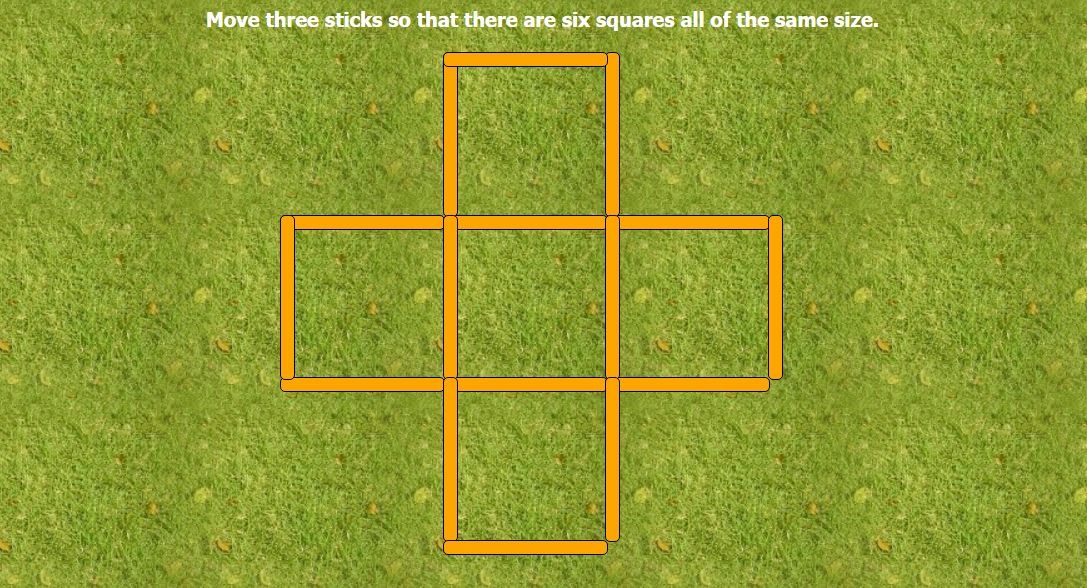 Di chuyen 3 que diem de tao thanh 6 hinh vuong hinh anh