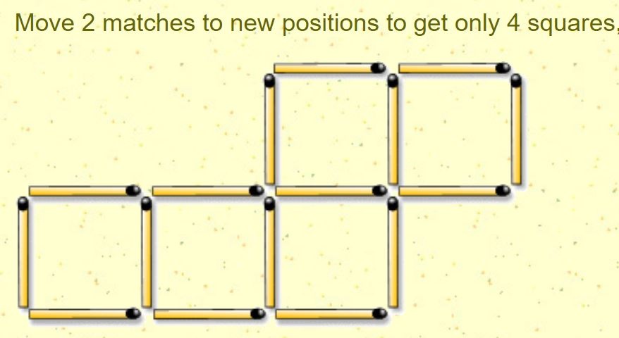 Di chuyen 2 que diem de tao thanh 4 hinh vuong hinh anh