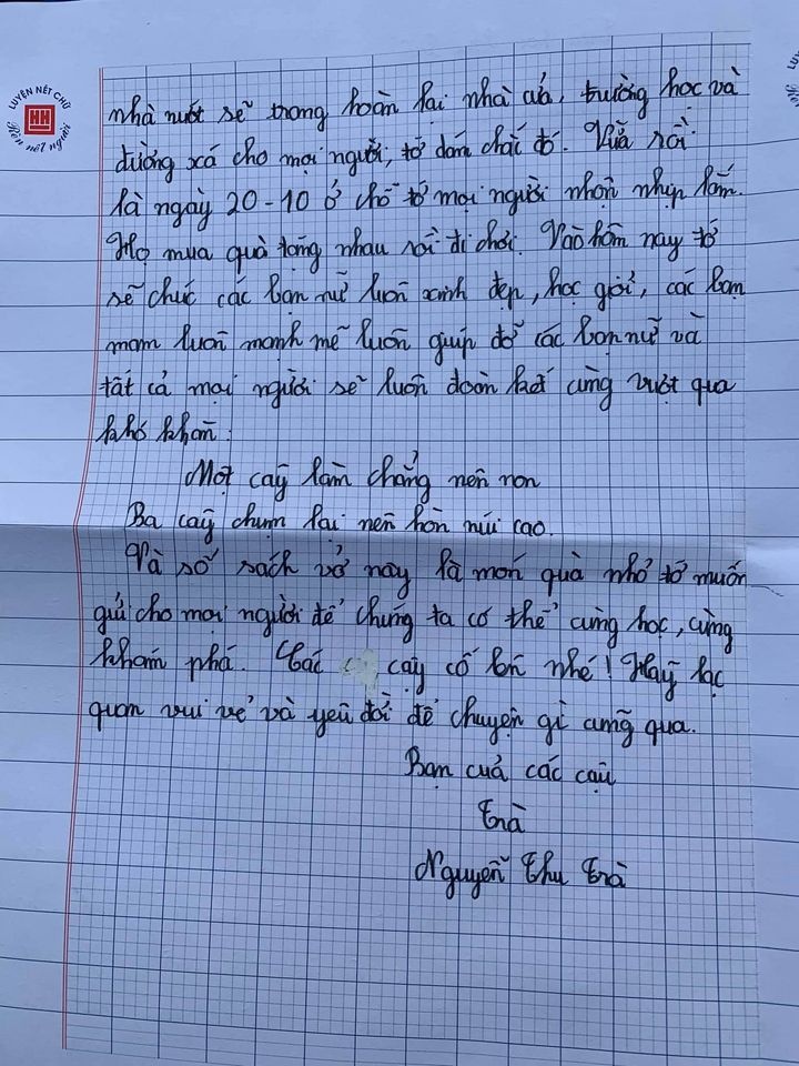 lá thư học sinh gửi trẻ em miền Trung ảnh 4 la thu hoc sinh gui tre em mien Trung anh 4