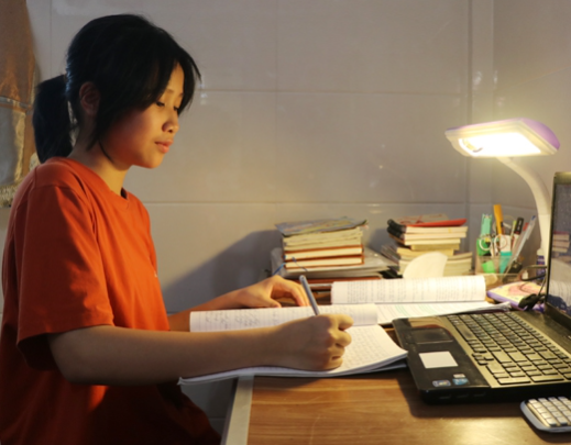 Nu thu khoa viet 17 trang giay thi Van vao lop 10 hinh anh