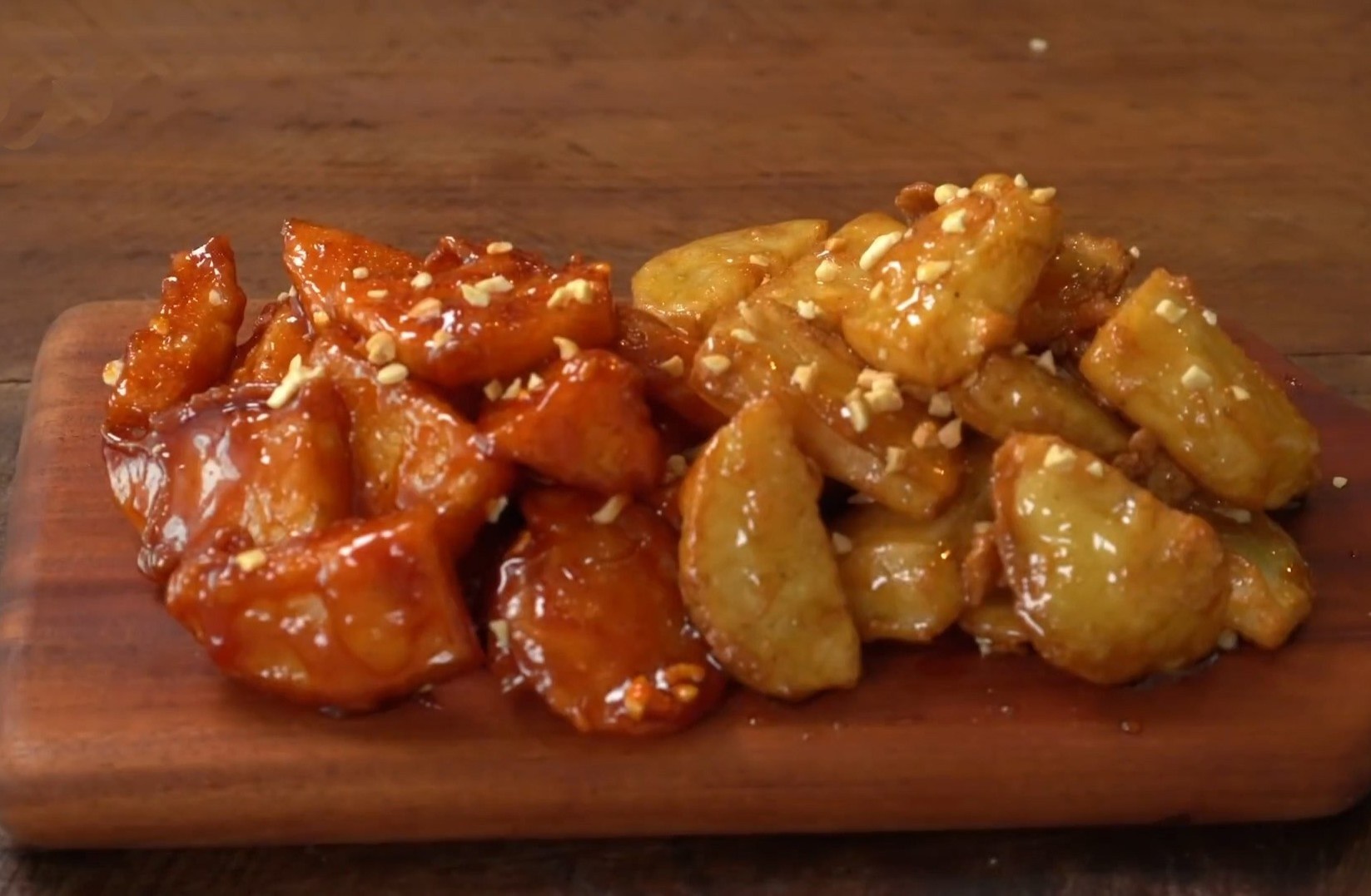 Lam khoai tay sot mat ong an vat hinh anh