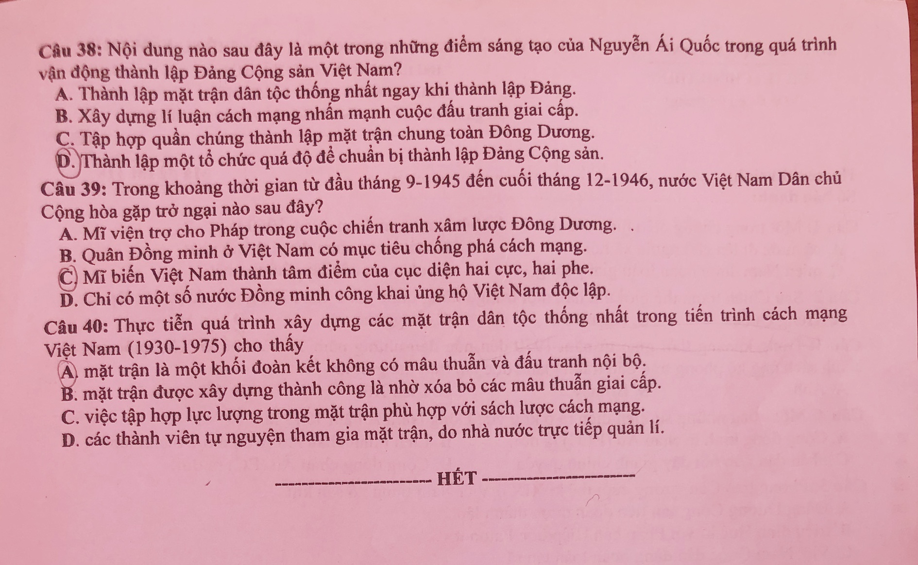 Dap an mon Lich su anh 5