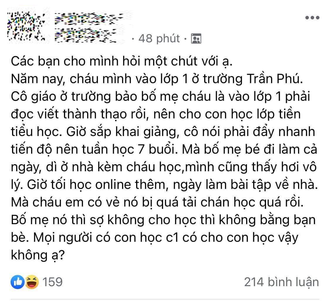 co giao yeu cau tre lop 1 doc viet thong thao anh 1
