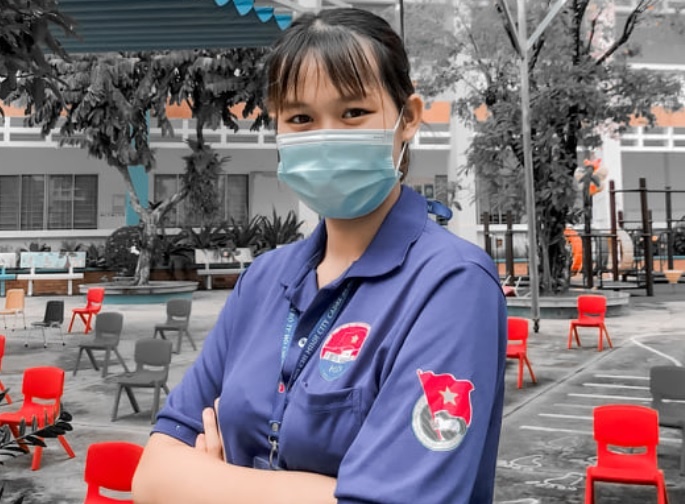 ba thang tinh nguyen chong dich,  nu sinh Tien Giang,  sinh vien tinh nguyen chong dich anh 1