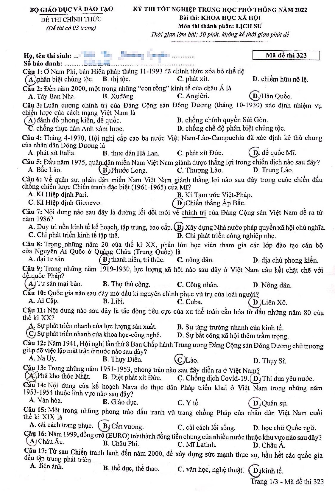 dap an de thi mon Lich su 2022 anh 3