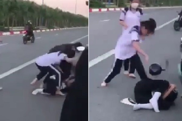 Nu sinh lop 10 hen nhau danh hoi dong ban cung lop hinh anh