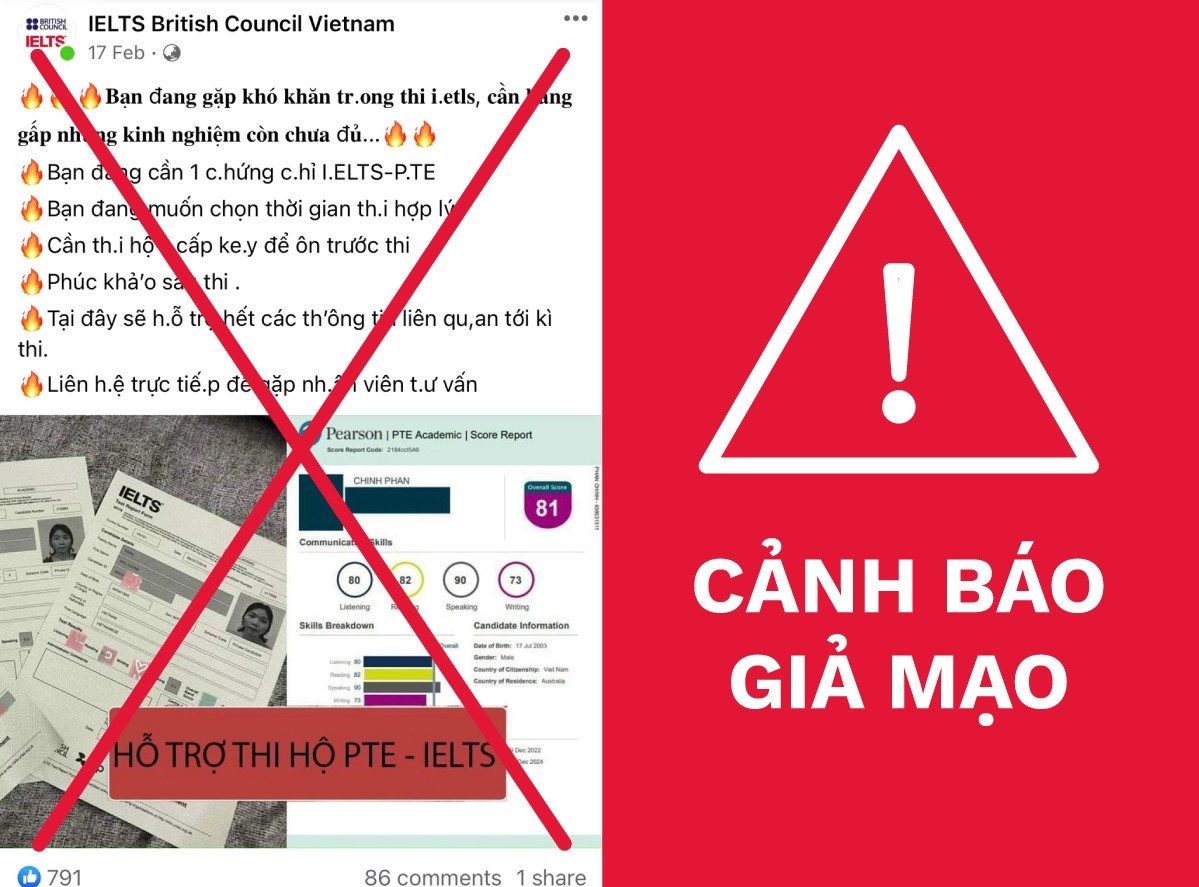 Gia mao Hoi dong Anh de quang cao dich vu thi ho IELTS hinh anh