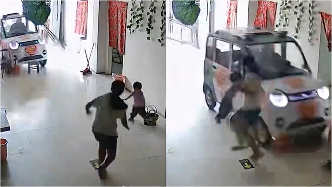 Chi gai 10 tuoi cuu em gai thoat chet trong gang tac hinh anh