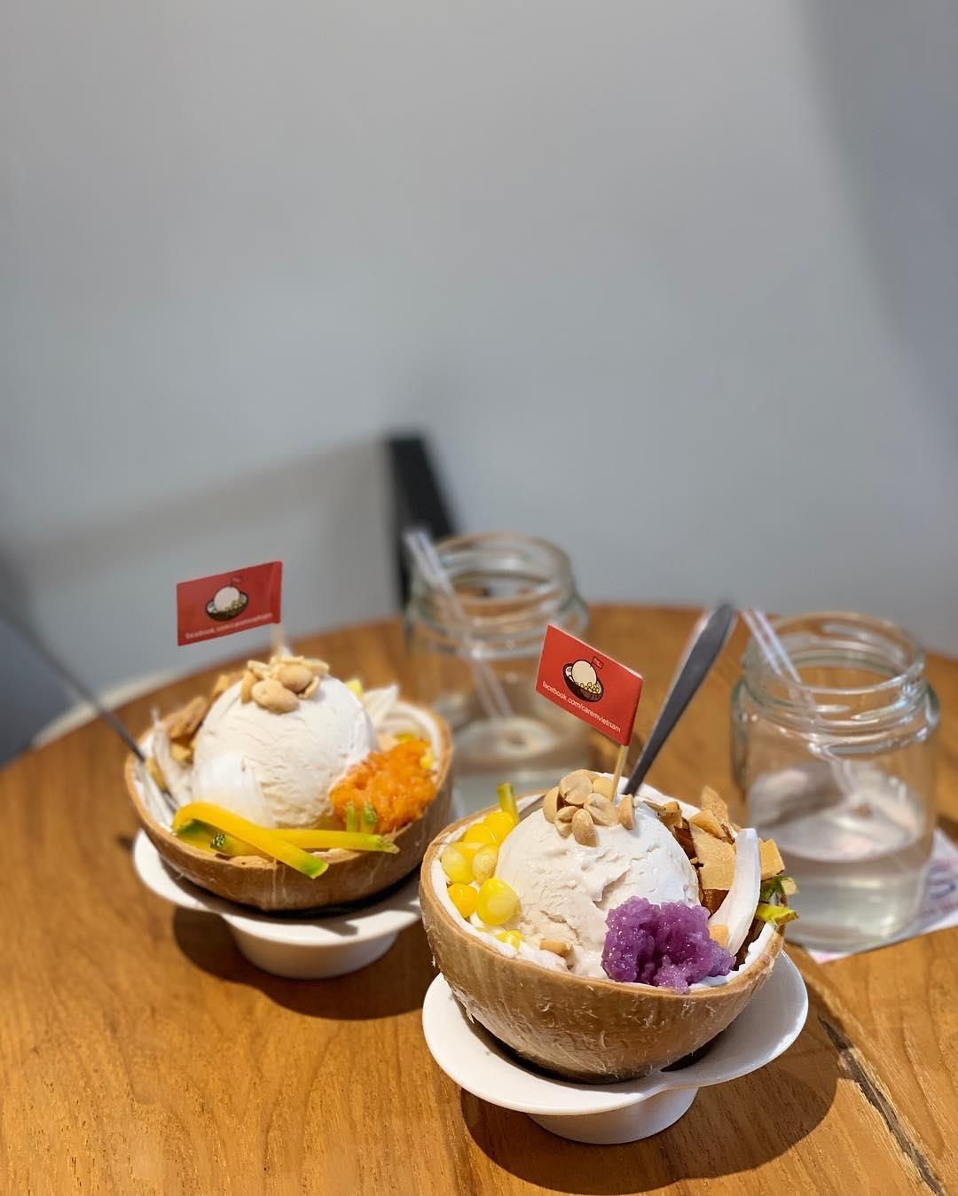 Những quán kem xôi dừa ngon ở TP.HCM ảnh 3 Nhung quan kem xoi dua ngon o TP.HCM anh 3