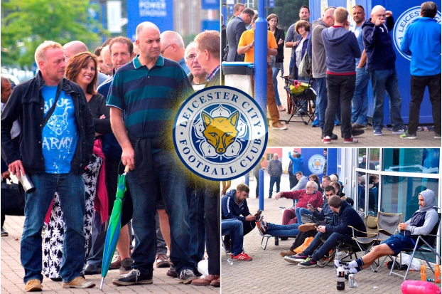 Fan Leicester cho 14 tieng de mua ve xem Champions League hinh anh
